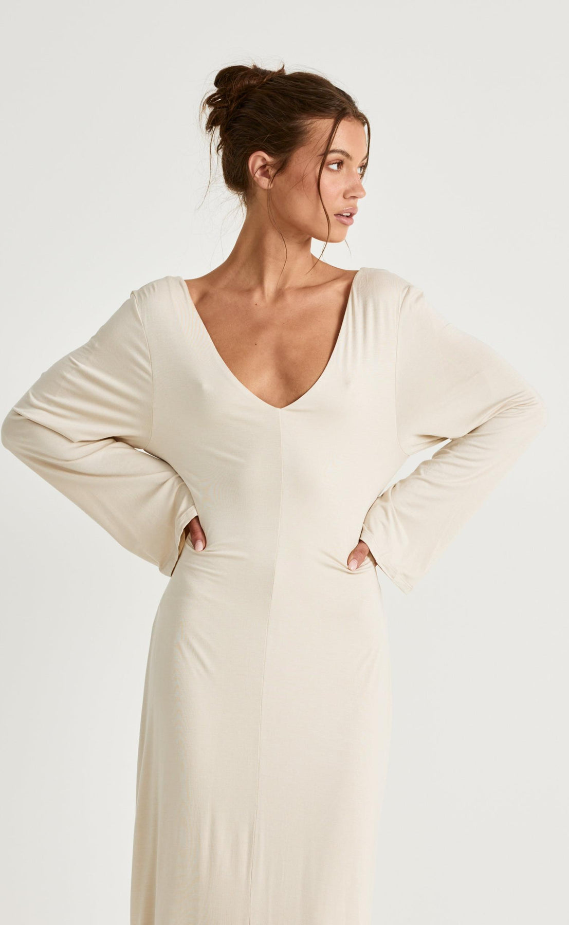 The Harlow Smocked Maxi Dress in white