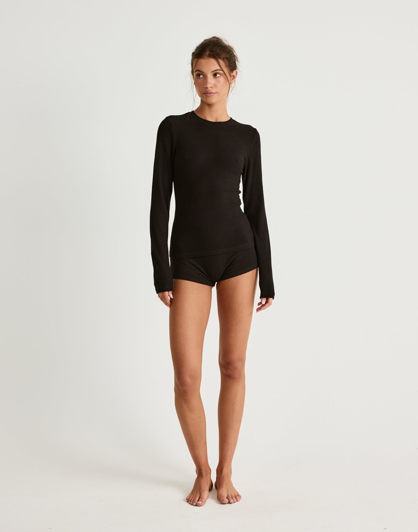 Cali Long Sleeve Top (Black) | CHARCOAL EXCLUSIVE | Long sleeve bodycon top - Women's Top - Charcoal Clothing