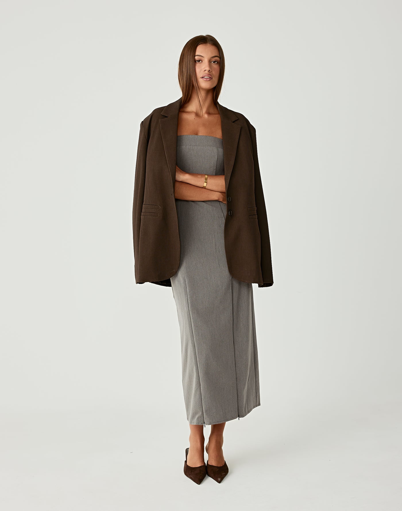  - Women's Dress - Charcoal Clothing