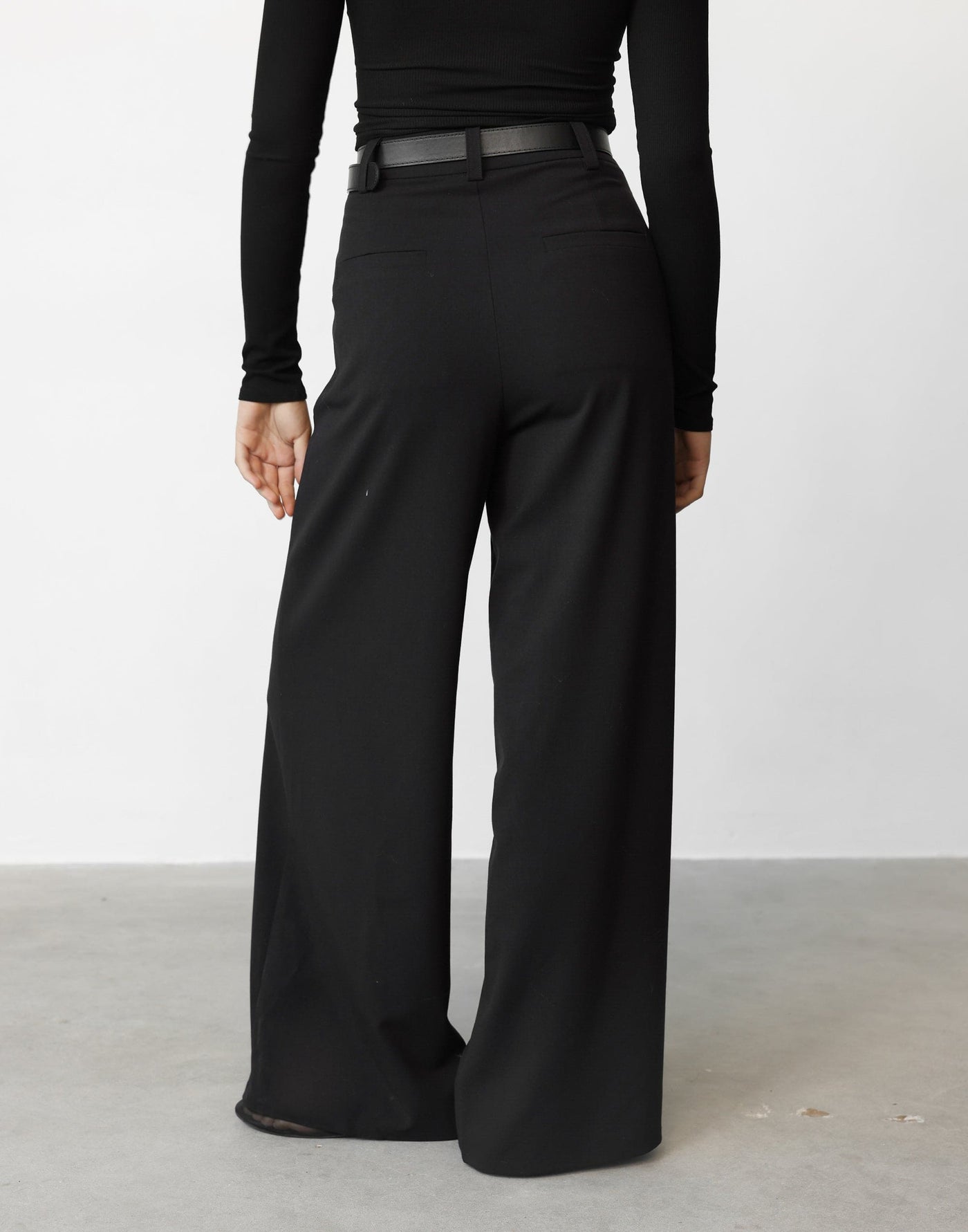 Ramona Pants (Black) | CHARCOAL Exclusive - High Rise Wide Leg Zipper and Button Closure - Women's Pants - Charcoal Clothing