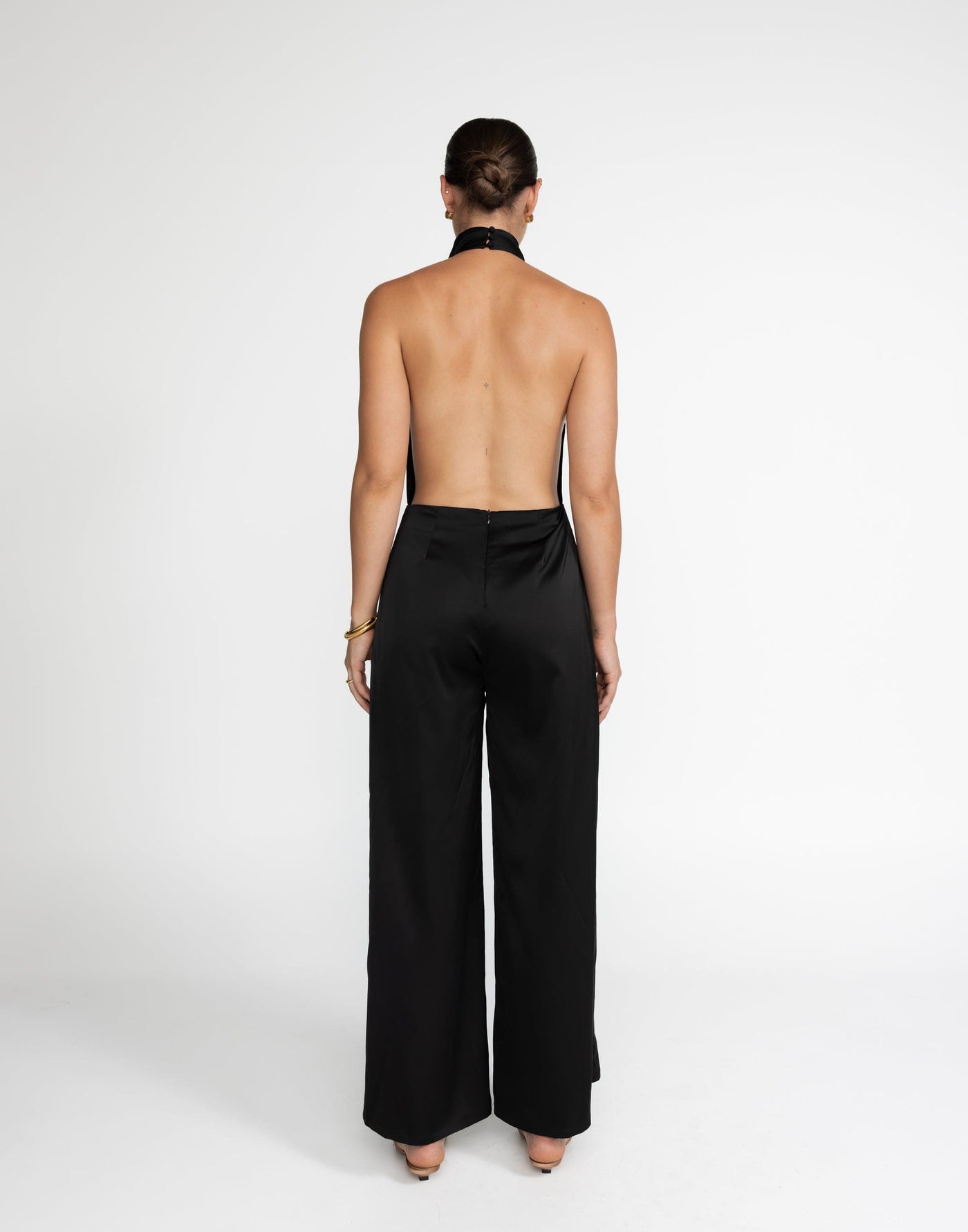 Clara Jumpsuit (Black) | CHARCOAL Exclusive - Low Open Back - Women's Jumpsuit - Charcoal Clothing