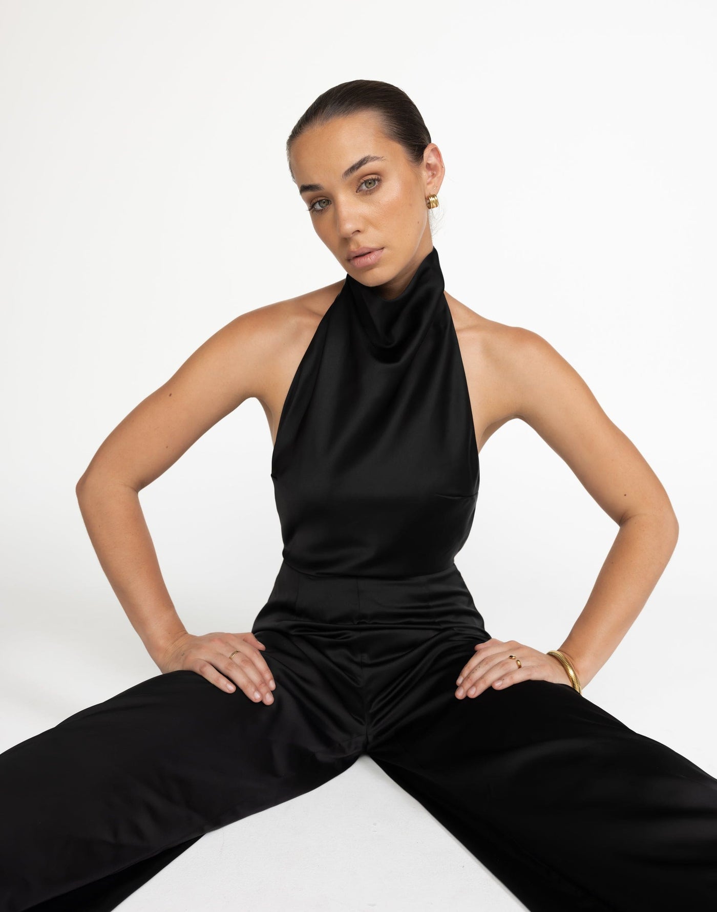 Clara Jumpsuit (Black) | CHARCOAL Exclusive - Low Open Back - Women's Jumpsuit - Charcoal Clothing