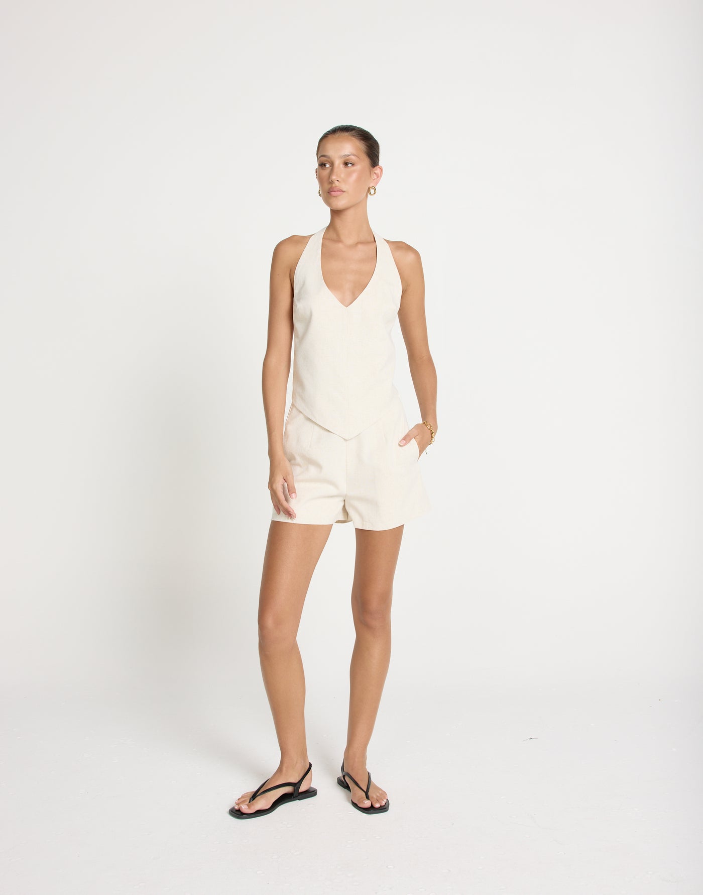 Grace Linen Shorts (Oat) | Charcoal Clothing Exclusive - - Women's Shorts - Charcoal Clothing