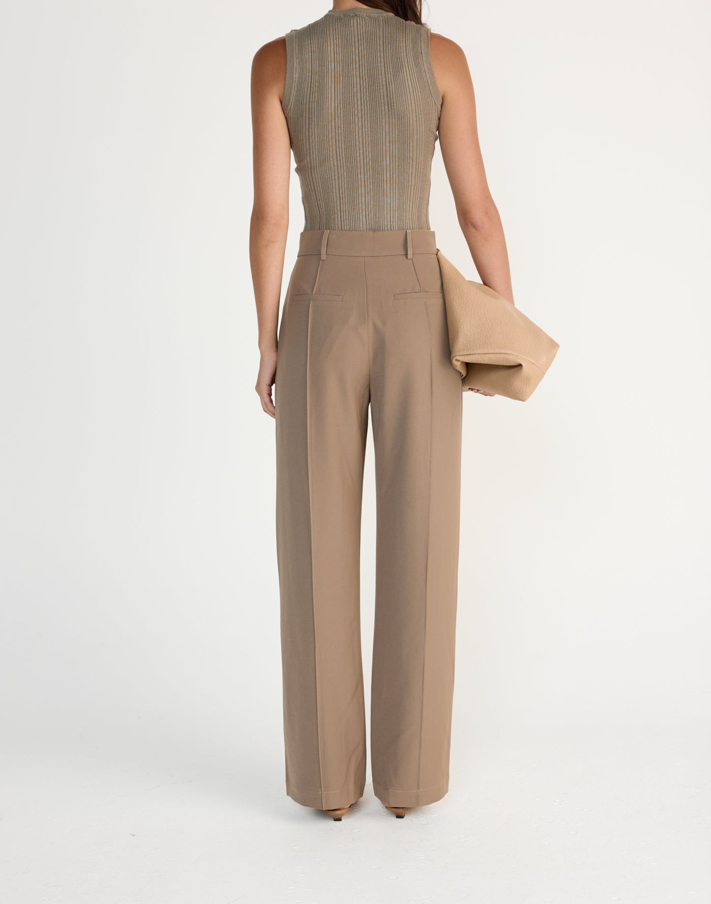 Robin Top (Dusty Olive) | CHARCOAL Exclusive - Knit fabrication crew neck top - Women's Top - Charcoal Clothing