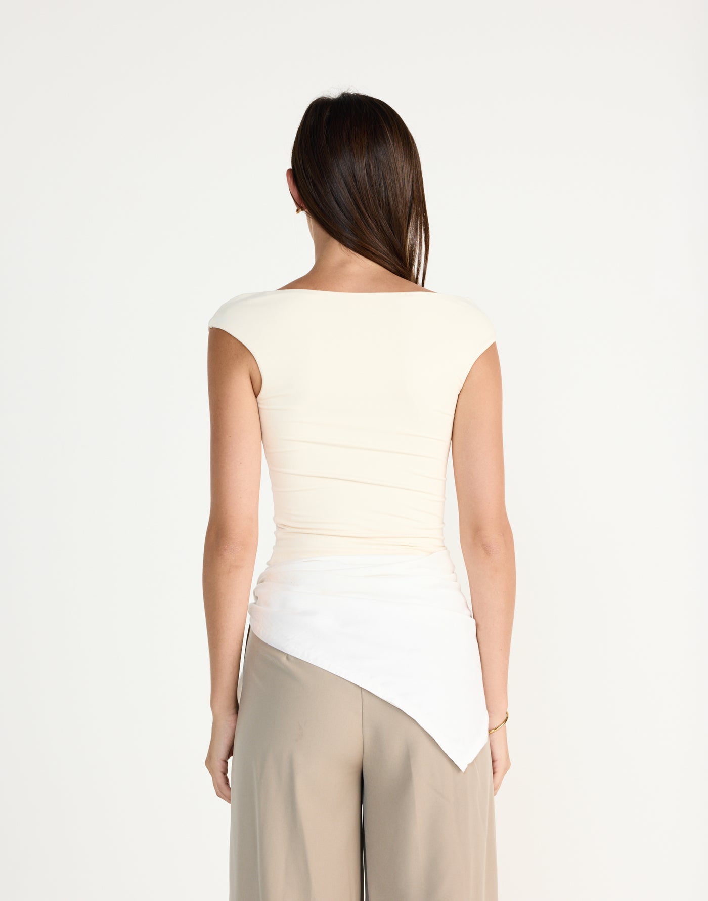 Sunkissed Top (Oat) | CHARCOAL Exclusive - Off the shoulder bodycon scoop neck top - Women's Top - Charcoal Clothing