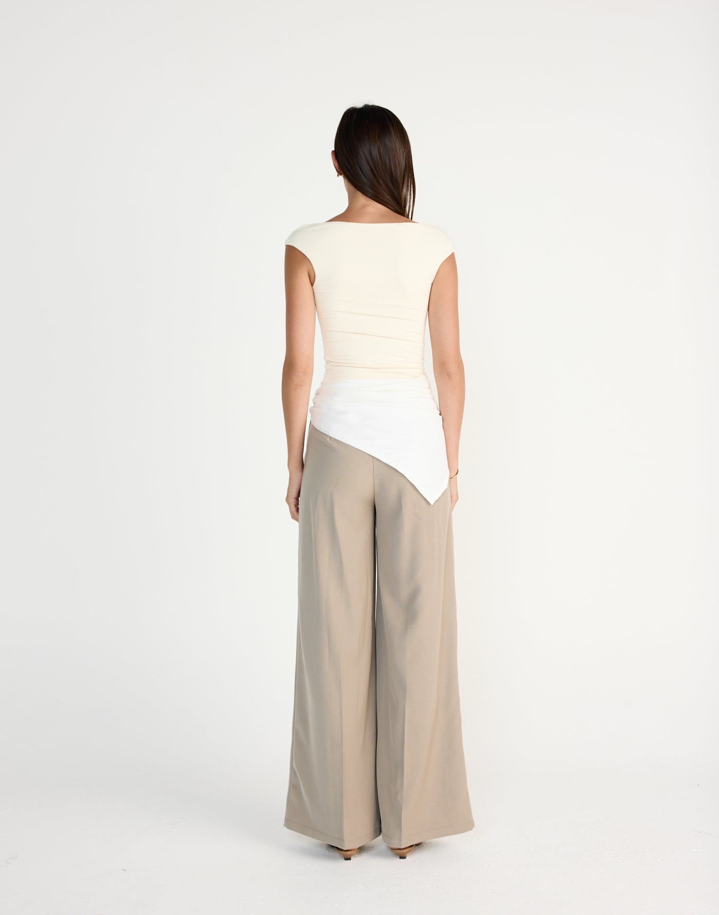 Sunkissed Top (Oat) | CHARCOAL Exclusive - Off the shoulder bodycon scoop neck top - Women's Top - Charcoal Clothing