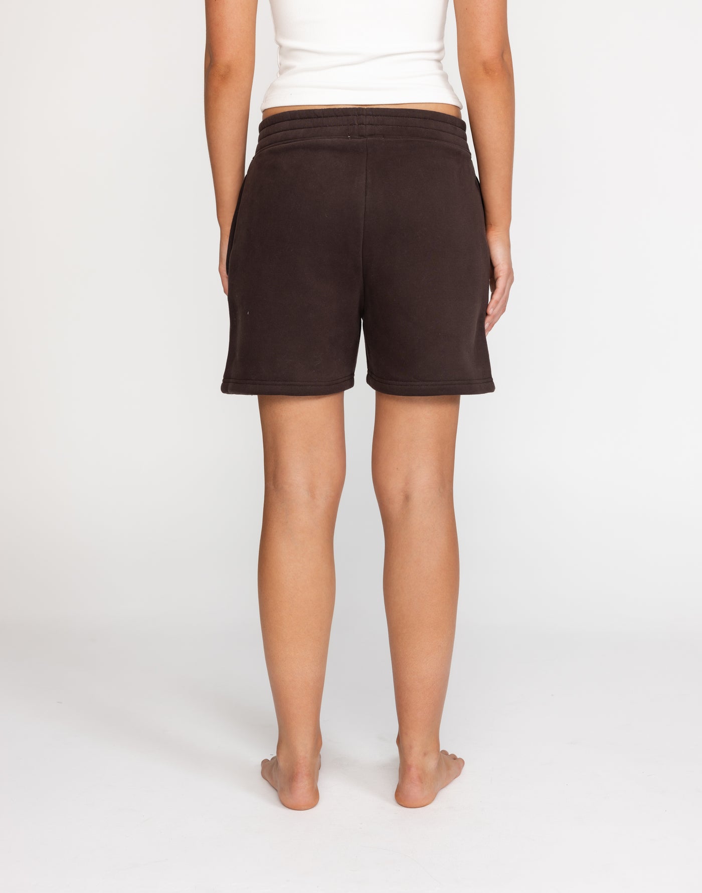 Clayton Sweat Shorts (Chocolate) | CHARCOAL Exclusive - Fleece Lined Wide Leg Short - Women's Shorts - Charcoal Clothing