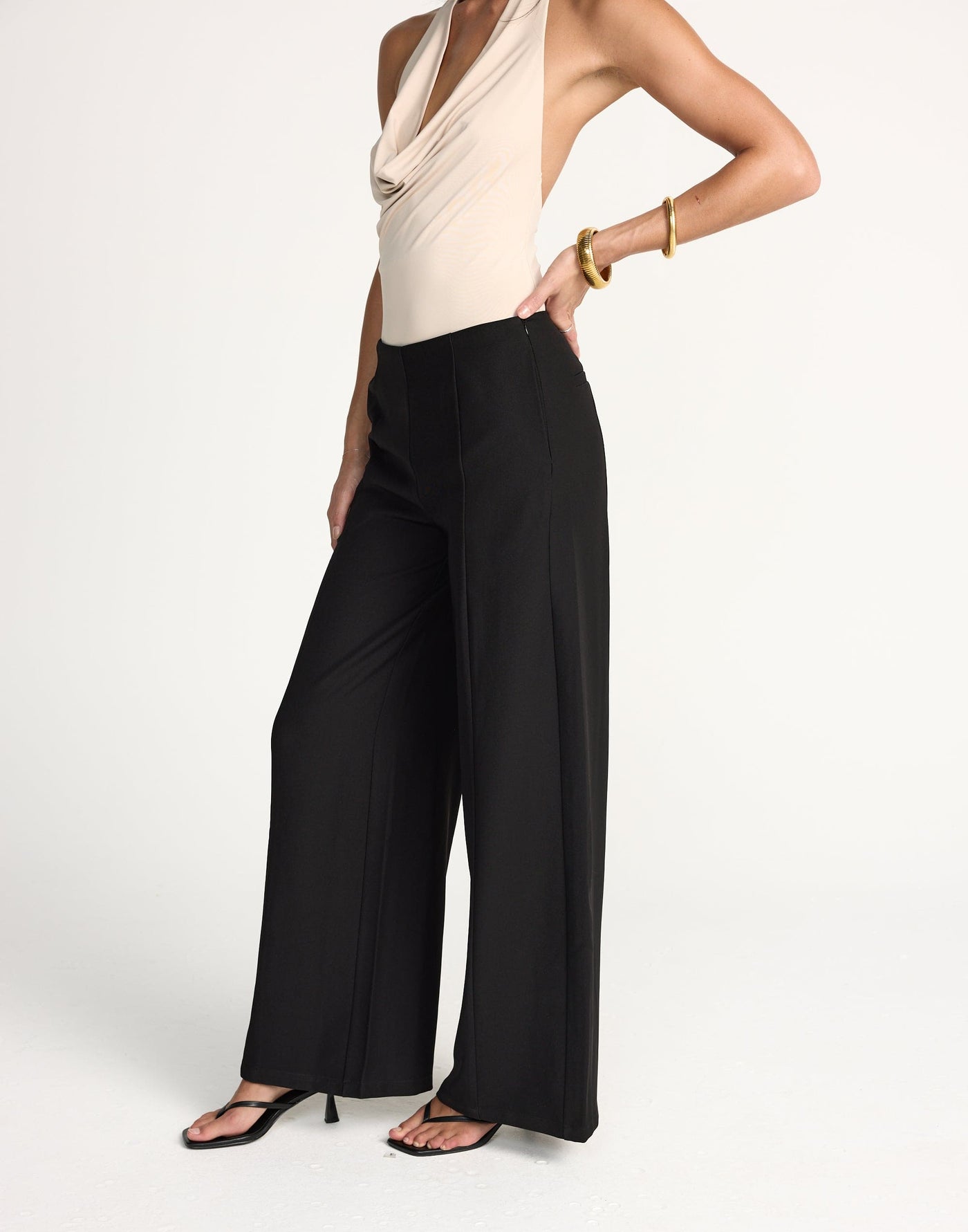 Esme Pants | CHARCOAL Exclusive - Wide Leg Mid Rise Pants - Women's Pants - Charcoal Clothing