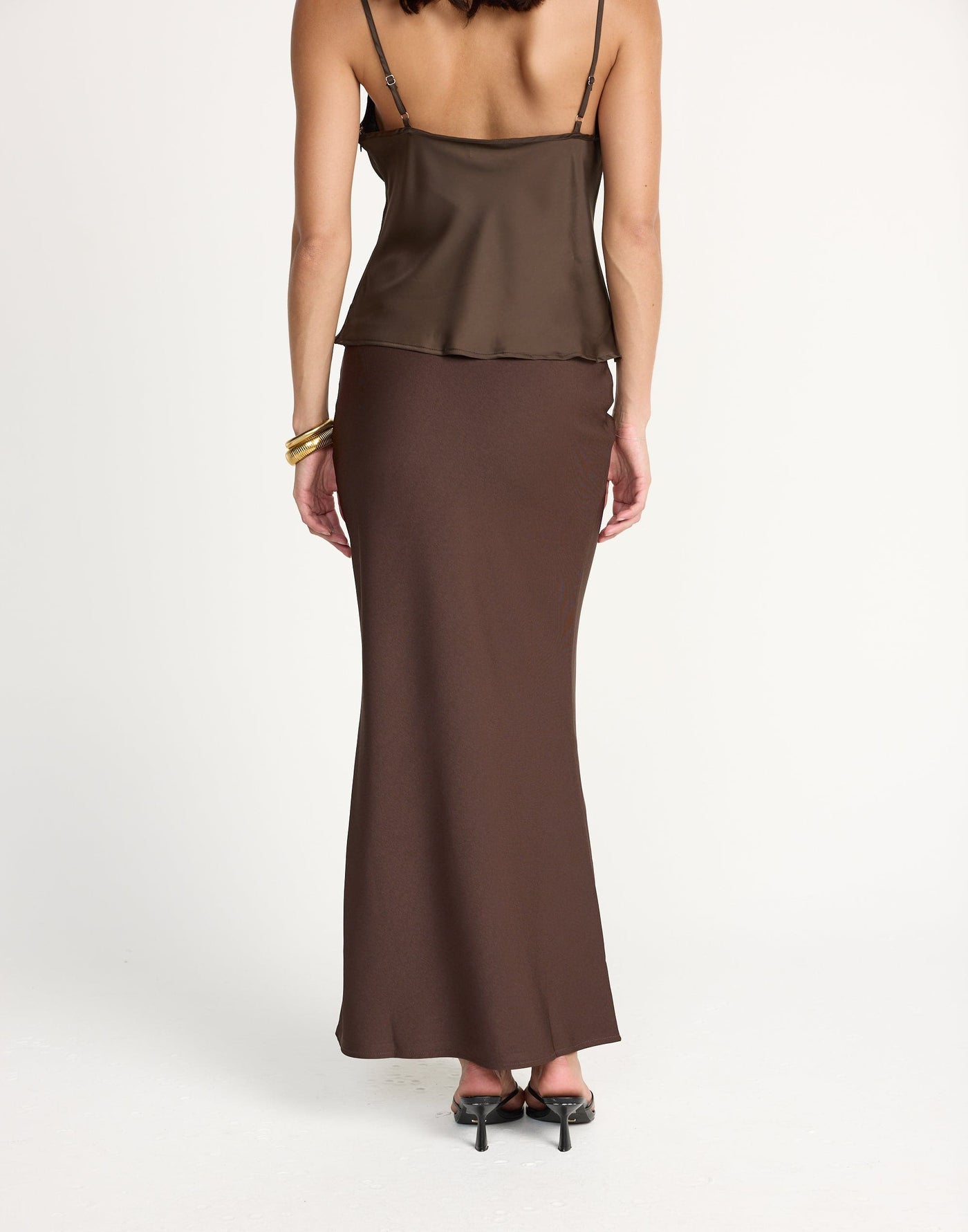 Lilou Maxi Skirt (Chocolate) | CHARCOAL Exclusive - Basic Flowy Skirt Maxi Dress - Women's Skirt - Charcoal Clothing