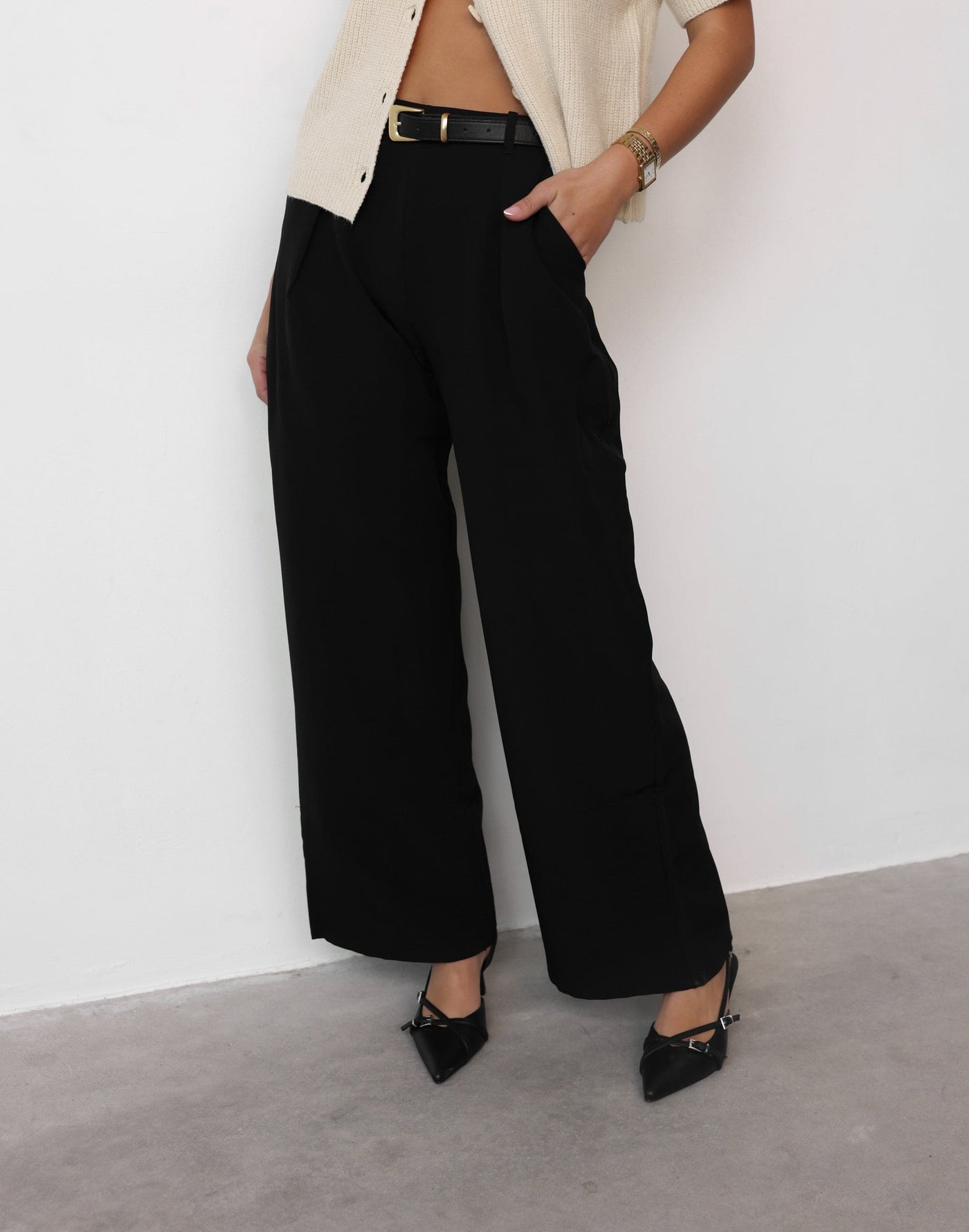 Malakai Pants (Black) | CHARCOAL Exclusive - High Waisted Business Pant - Women's Pants - Charcoal Clothing