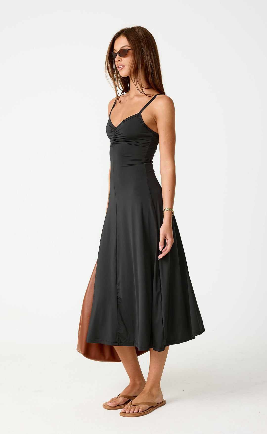 Poppy Midi Dress (Black)  CHARCOAL