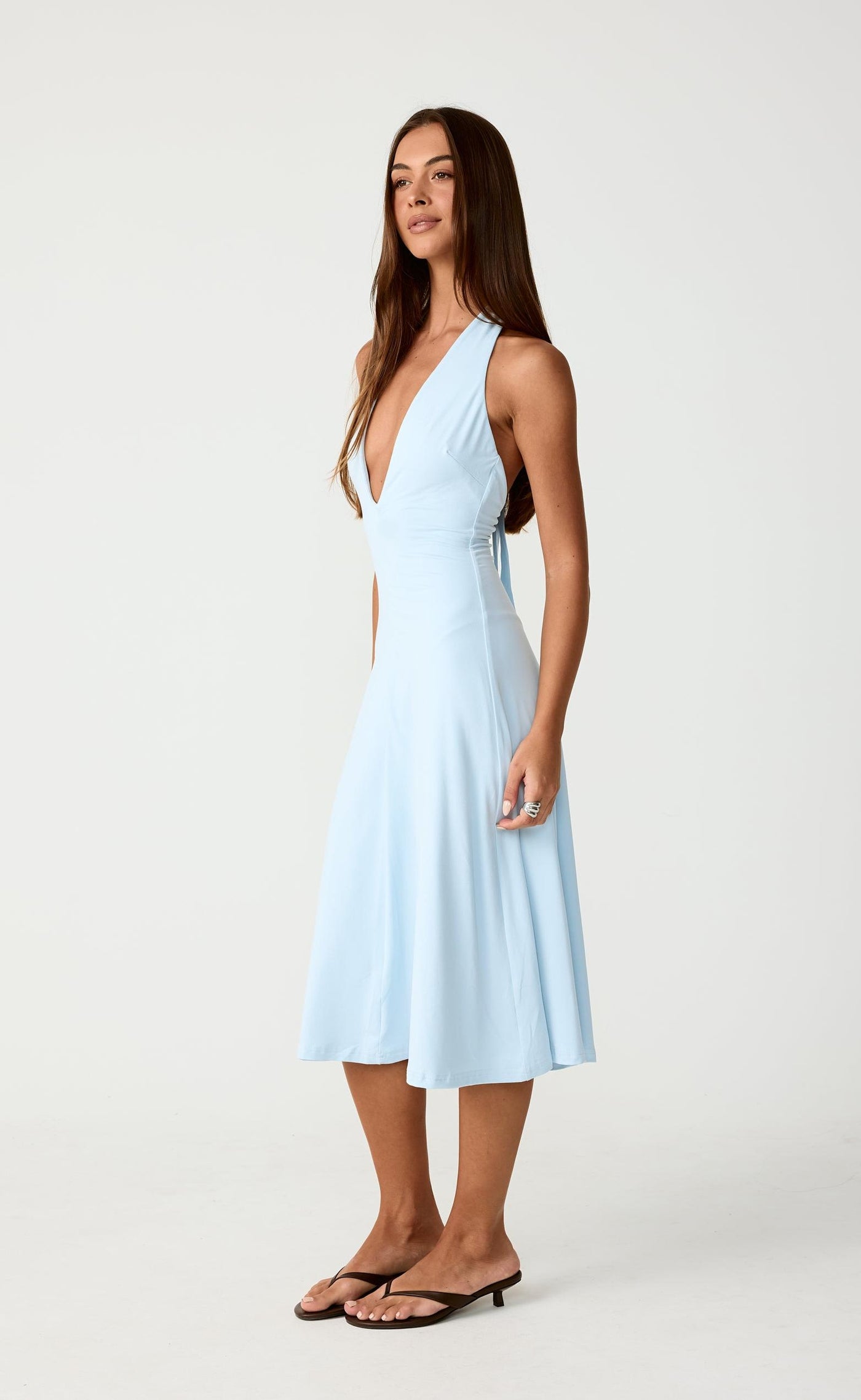 Sable Midi Dress (Ice Blue) CHARCOAL Sable Midi Dress (Ice Blue) CHARCOAL
