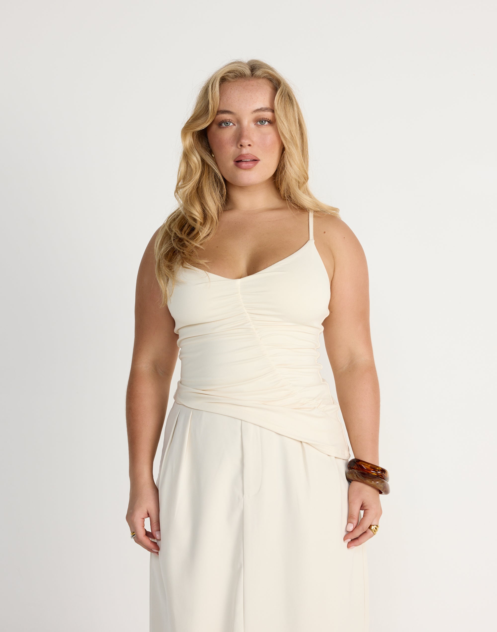 Broken Hearts Top (Oat) | CHARCOAL Exclusive - Diagonal Ruch Detail ...