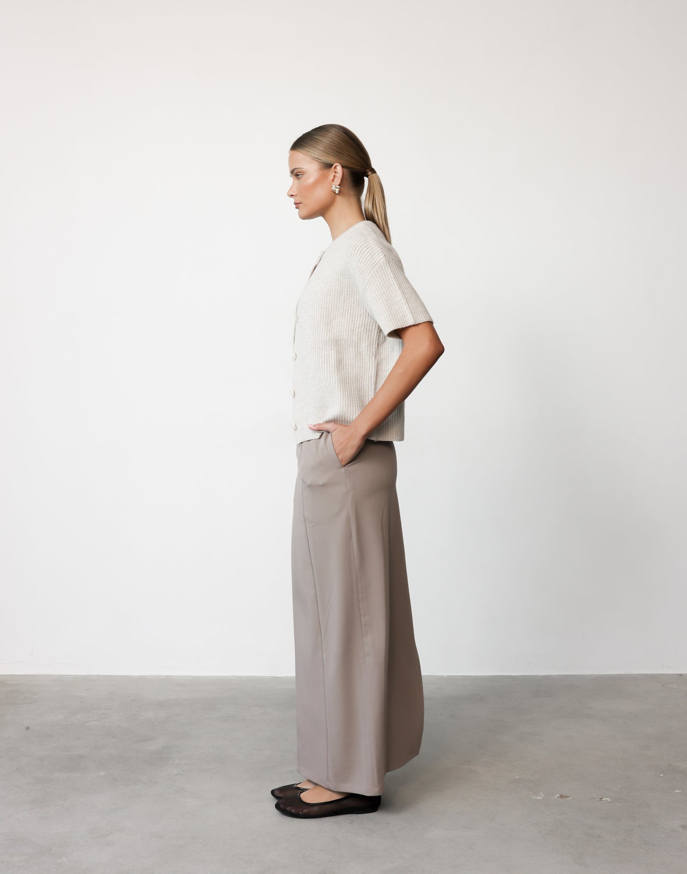 Alexander Maxi Skirt (Ash) | CHARCOAL Exclusive - Centre Back Split High Rise Maxi Skirt - Women's Skirt - Charcoal Clothing