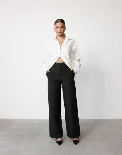 Briar Pants (Black) | CHARCOAL Exclusive - High Waisted Suiting Tailored Pants - Women's Pants - Charcoal Clothing