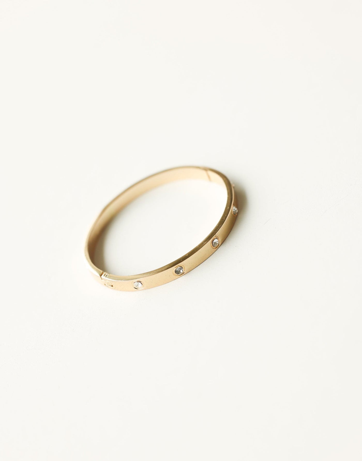 Claire Bangle (Gold) - Imitation Diamond Detail Bangle - Women's Accessories - Charcoal Clothing