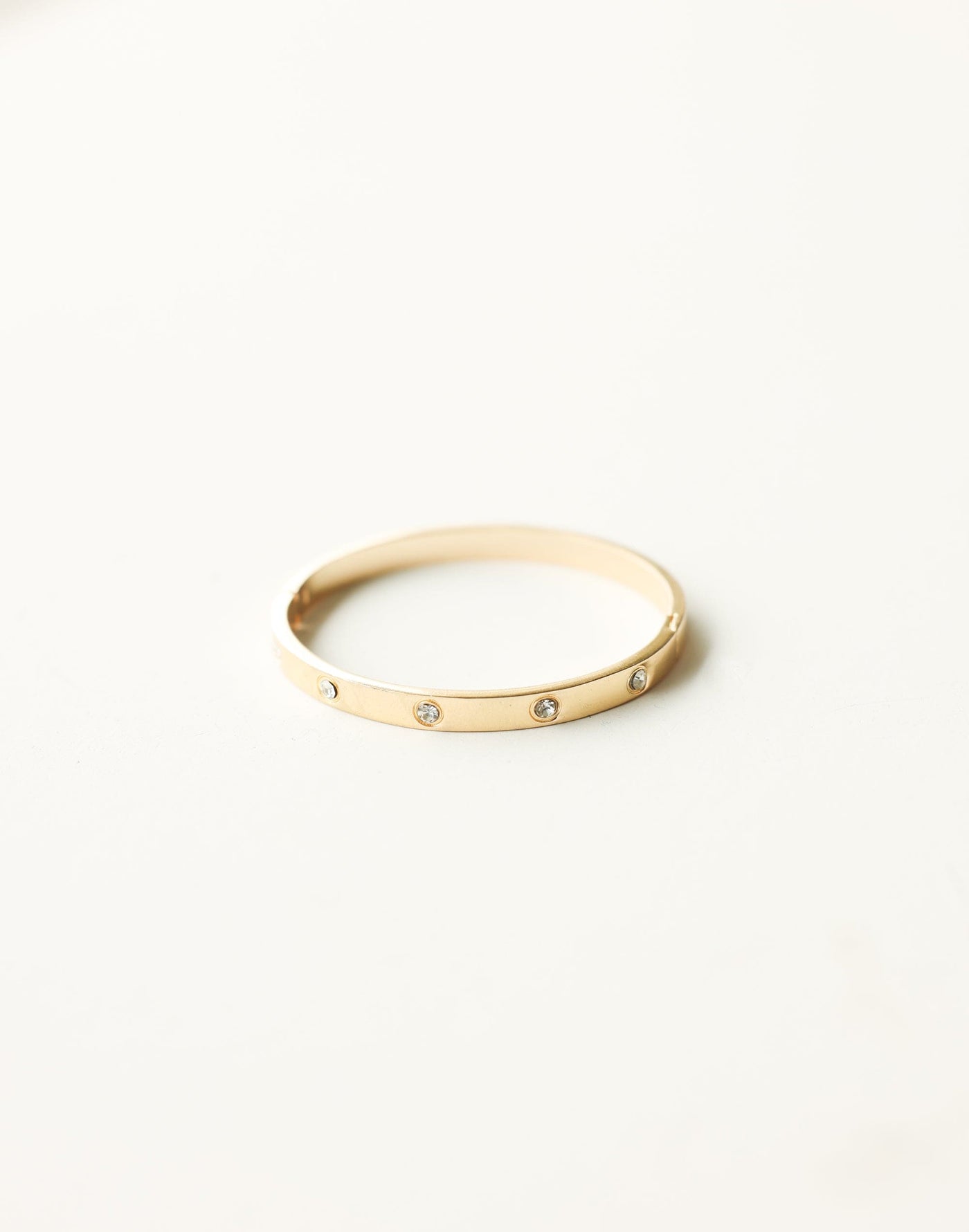 Claire Bangle (Gold) - Imitation Diamond Detail Bangle - Women's Accessories - Charcoal Clothing