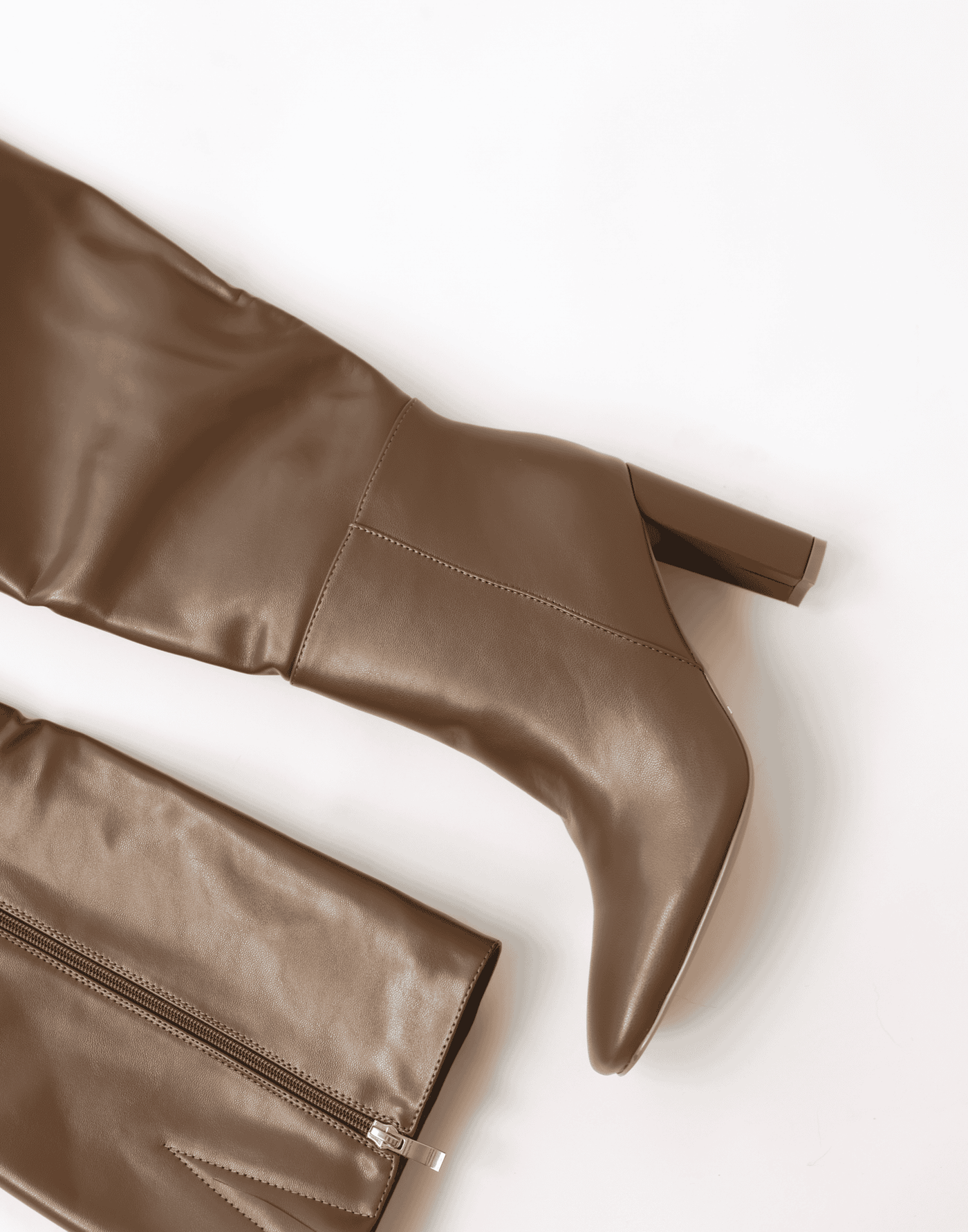 Baston Boots (Mocha) - By Billini - Knee High Block Heel Boot - Women's Shoes - Charcoal Clothing