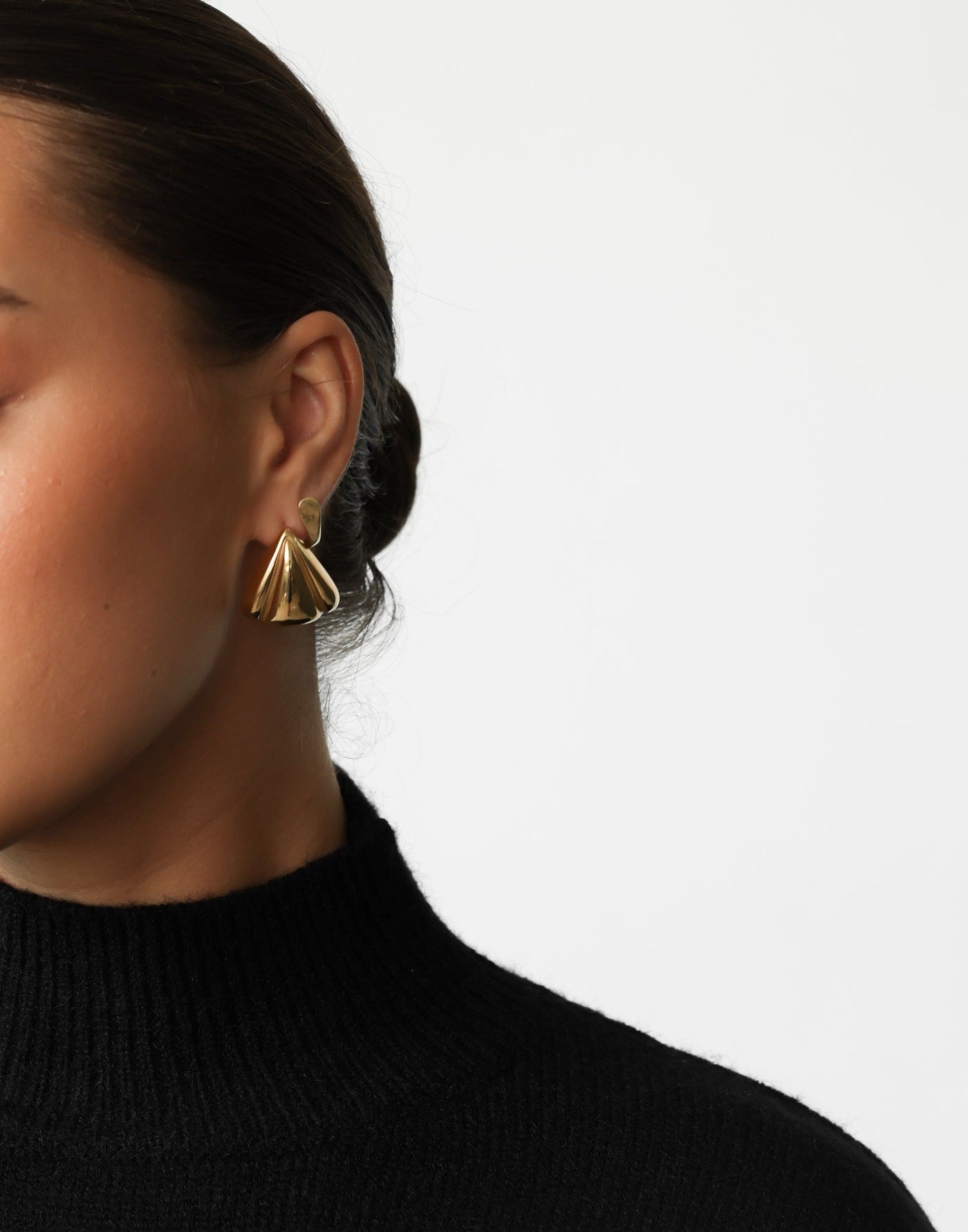 Abi Earrings (Gold) - Triangular Layered Shaped Earrings - Women's Accessories - Charcoal Clothing