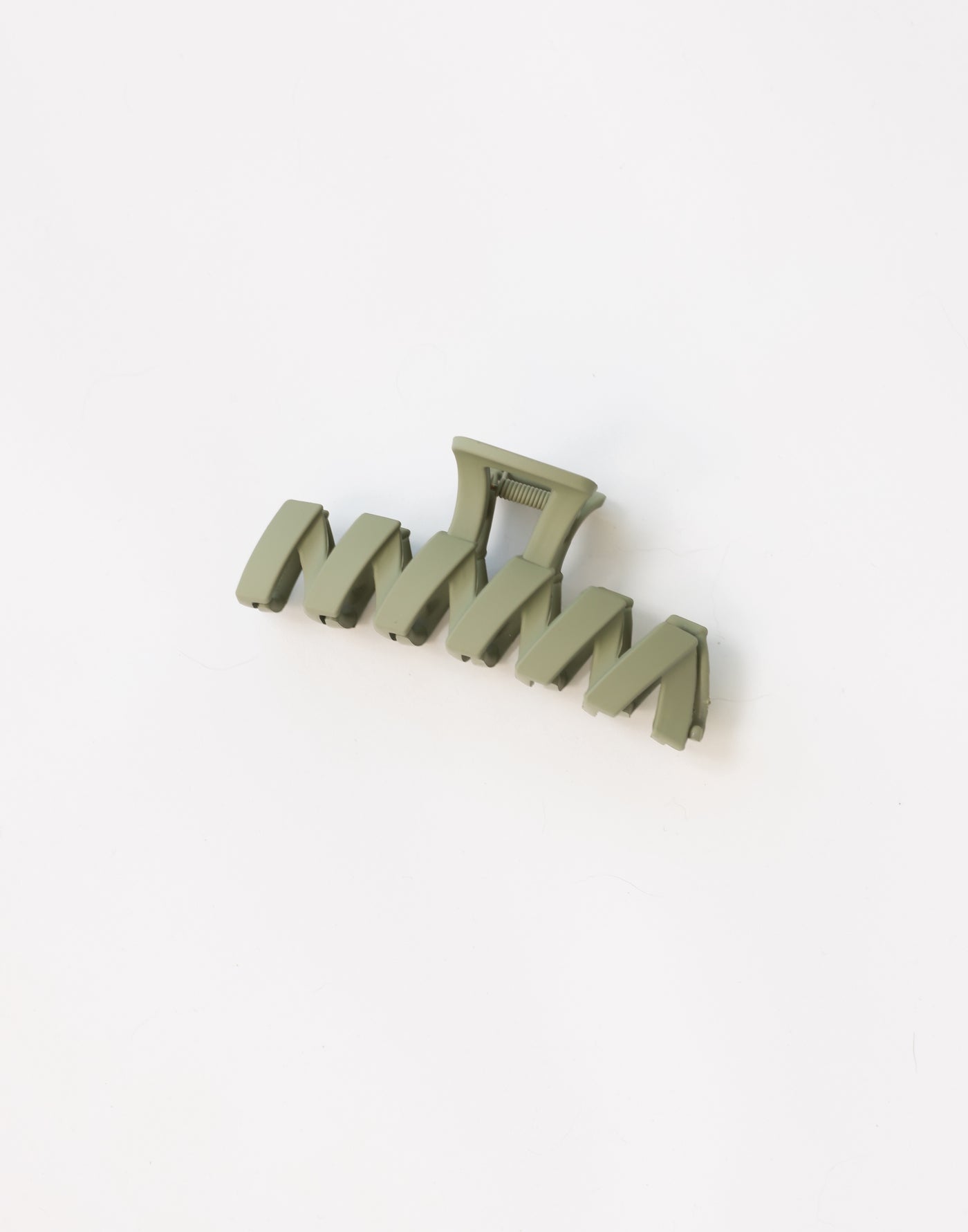 Kaitlyn Hair Clip (Khaki) | CHARCOAL Exclusive - Zig Zag Detail Claw Clip - Women's Accessories - Charcoal Clothing