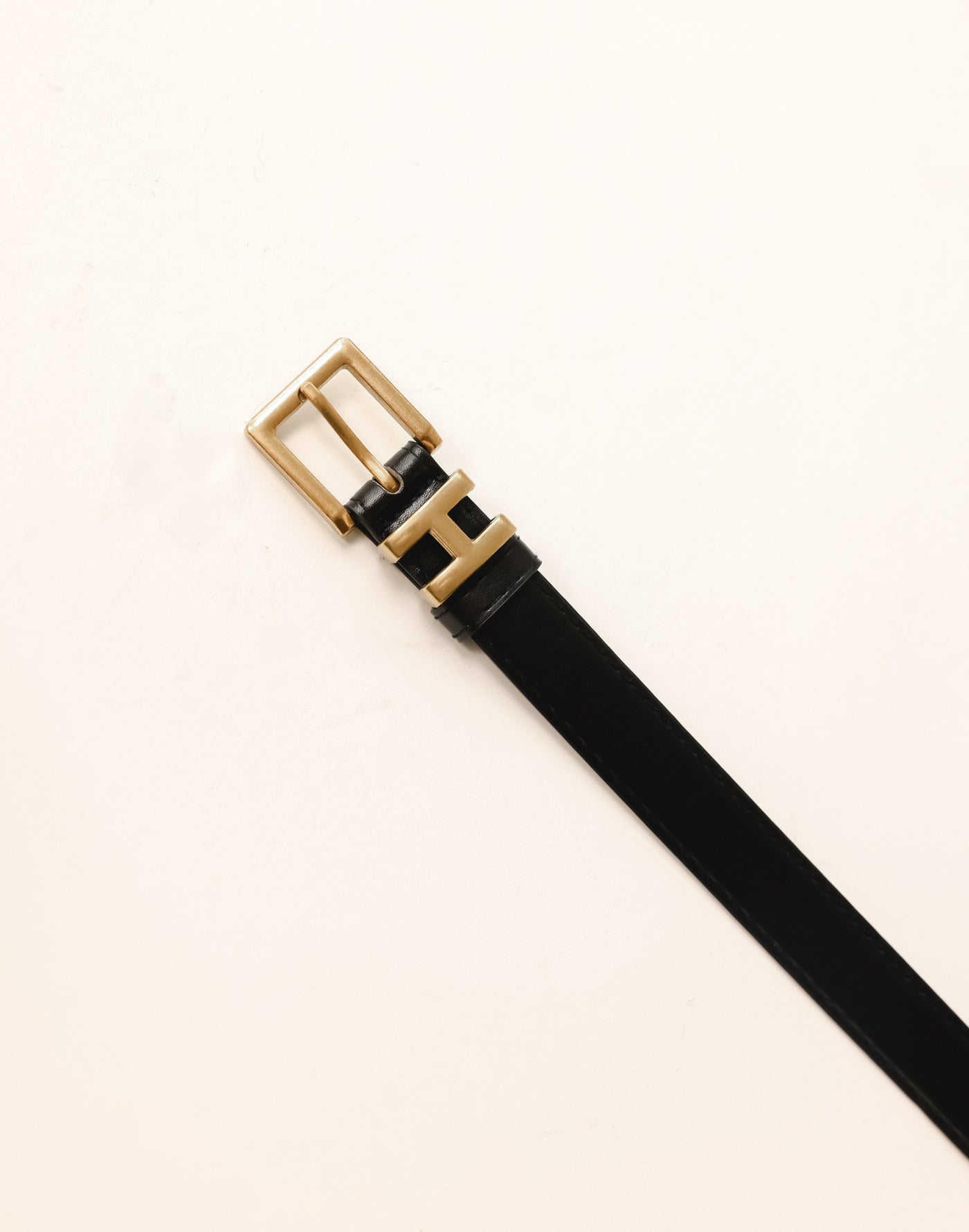 Harlem Belt (Black) - H-Shaped Buckle Faux Leather Belt - Women's Accessories - Charcoal Clothing