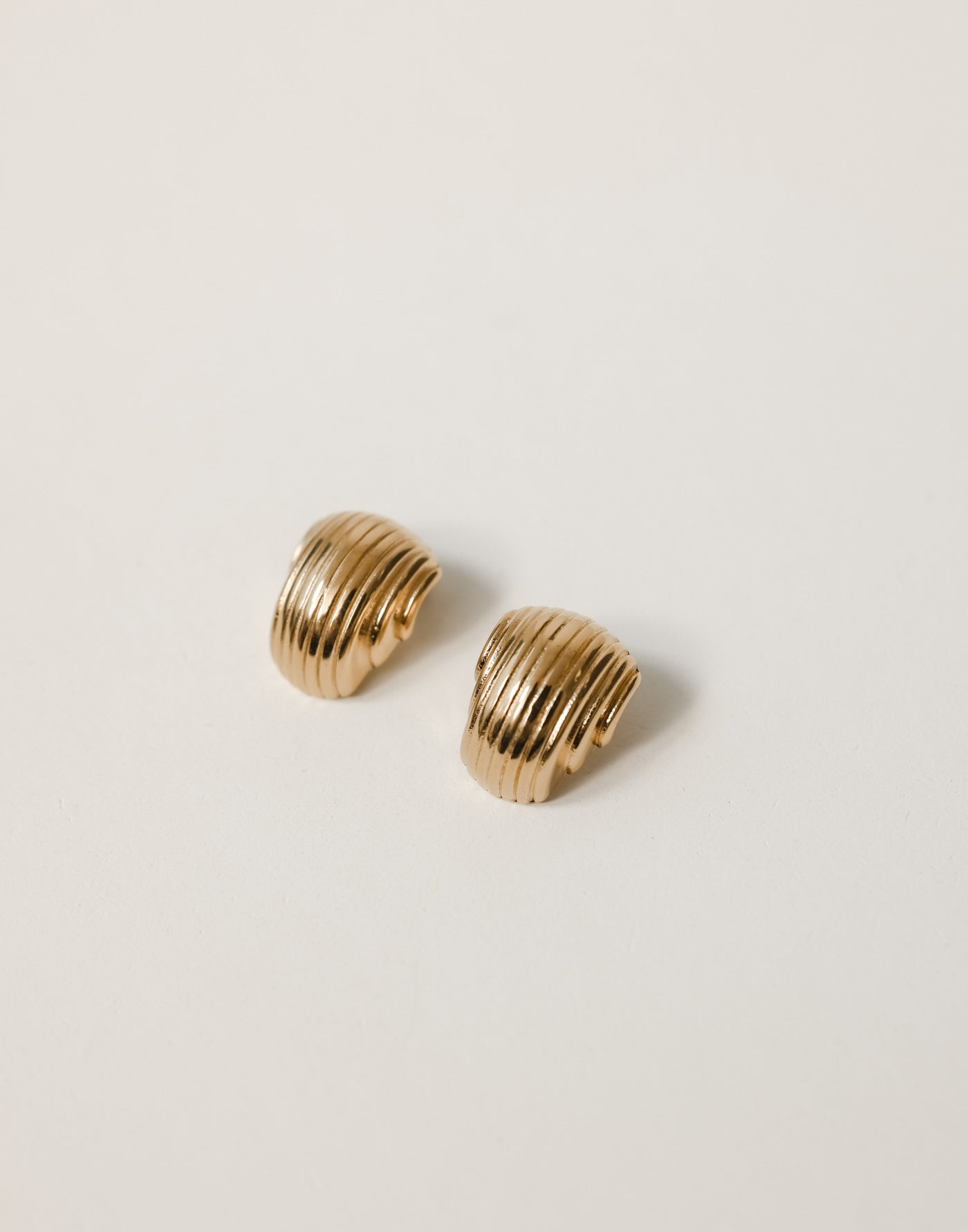 Marcel Earrings (Gold) - Rounded Shaped Statement Earrings - Women's Accessories - Charcoal Clothing