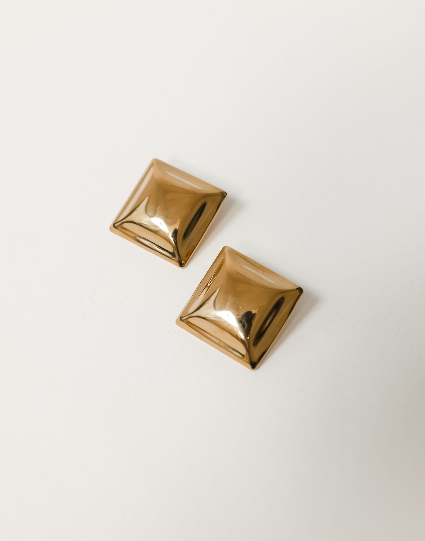 Eadie Earrings (Gold) - Raised Square Statement Earrings - Women's Accessories - Charcoal Clothing