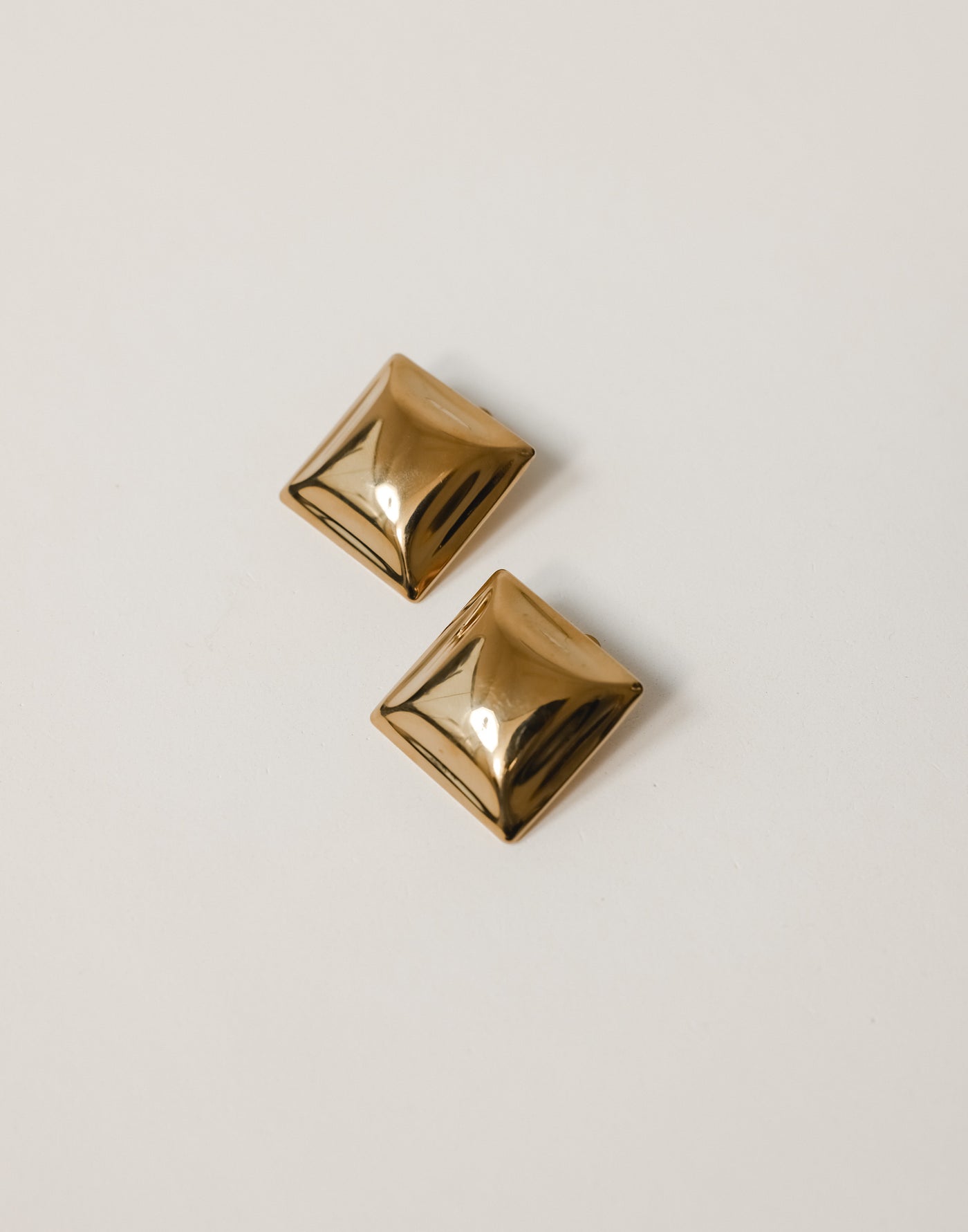 Eadie Earrings (Gold) - Raised Square Statement Earrings - Women's Accessories - Charcoal Clothing