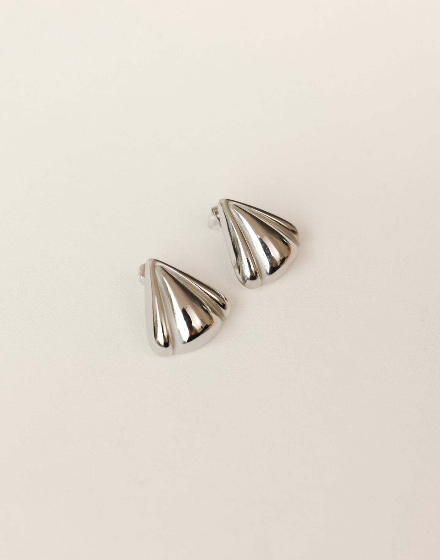 Abi Earrings (Silver) - Triangular Layered Shaped Earrings - Women's Accessories - Charcoal Clothing