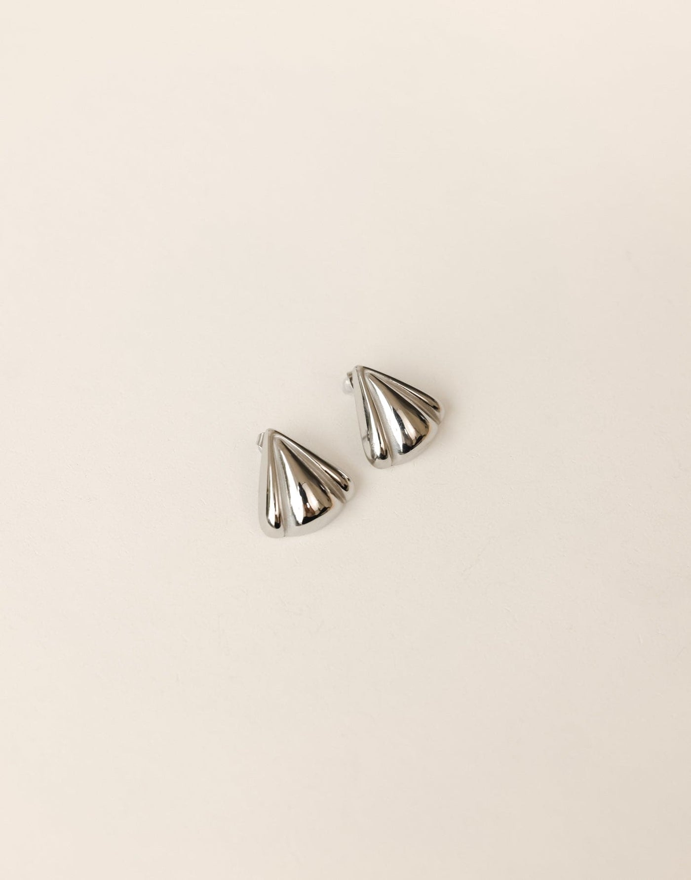 Abi Earrings (Silver) - Triangular Layered Shaped Earrings - Women's Accessories - Charcoal Clothing