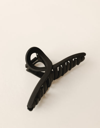 Adelia Hair Clip (Black) | CHARCOAL Exclusive - Large Claw Rounded HairClip - Women's Accessories - Charcoal Clothing