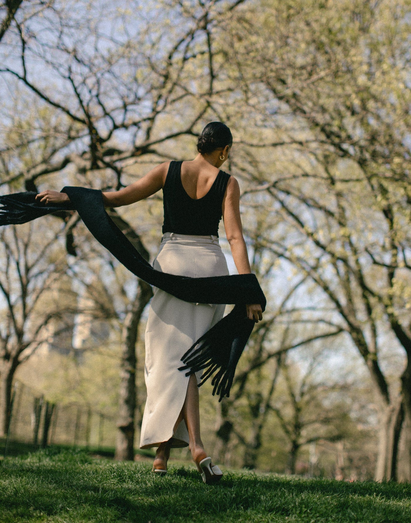 Briar Maxi Skirt (Oat) | CHARCOAL Exclusive - Suiting High Waisted Lined Maxi Skirt - Women's Skirt - Charcoal Clothing