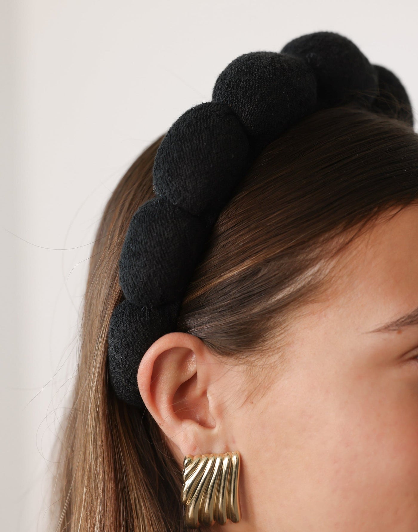 Irene Headband (Black) - Spa Padded Soft Headband - Women's Accessories - Charcoal Clothing