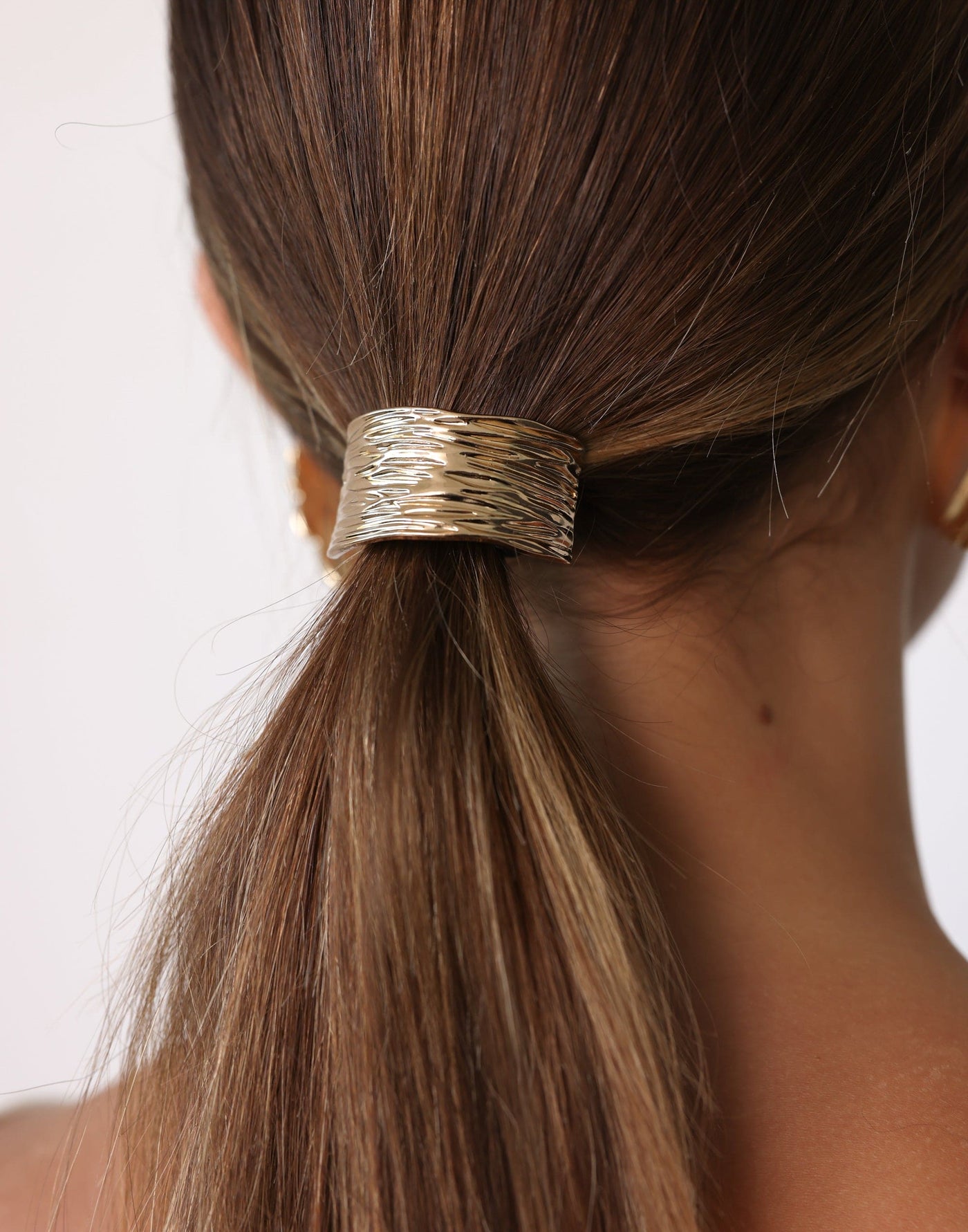 Tasha Hair Tie (Gold) - Gold Hardware Hair Tie - Women's Accessories - Charcoal Clothing