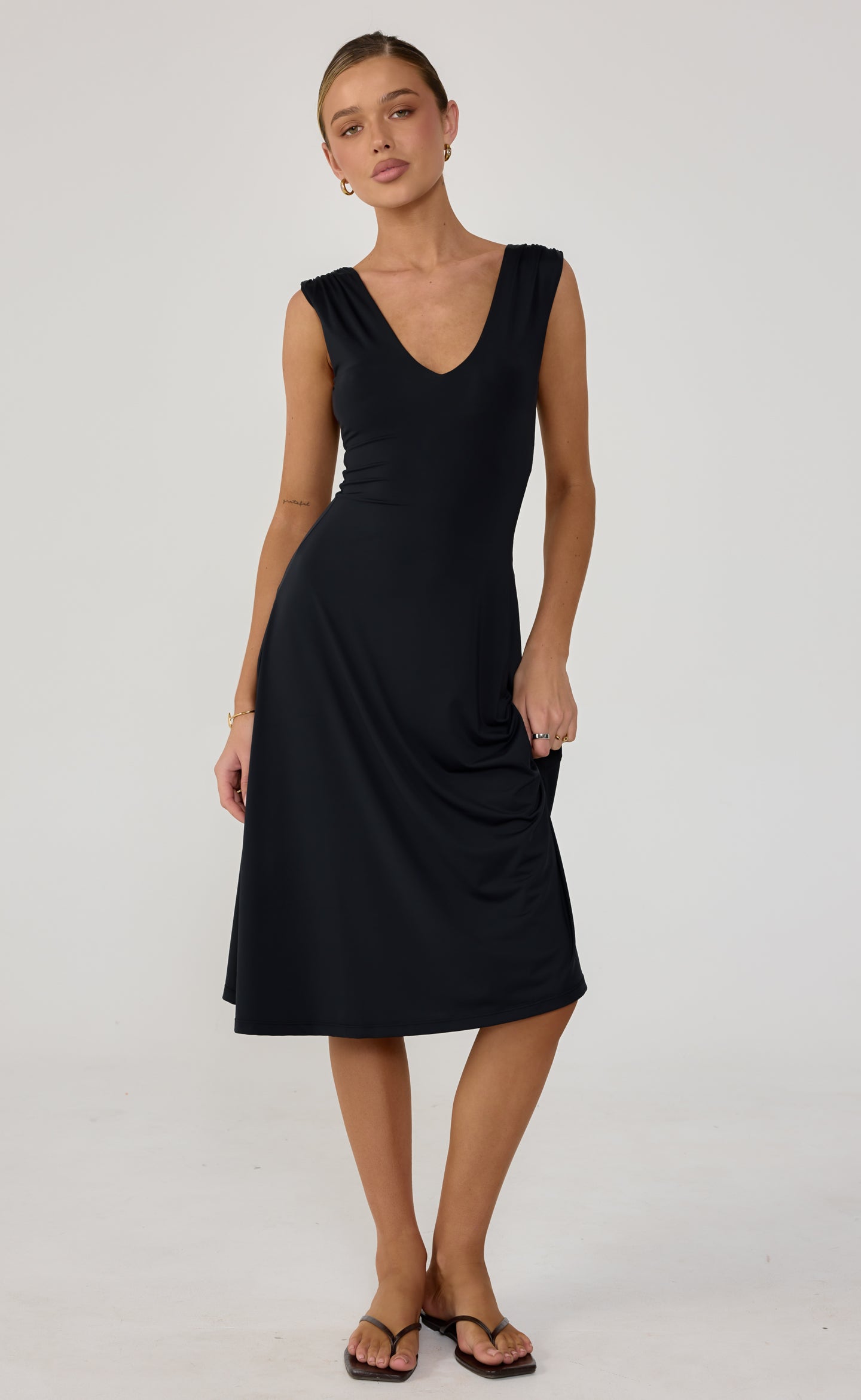 Milene Midi Dress Black - Charcoal Clothing