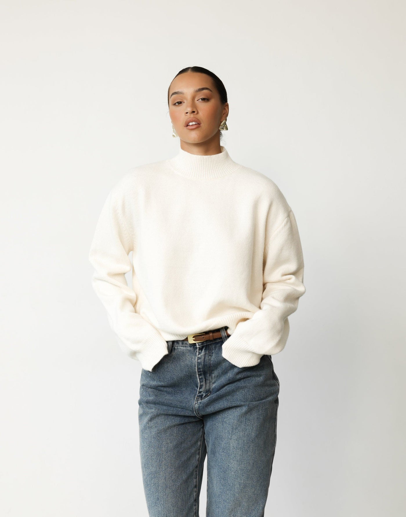 Adrianah Knit Jumper (Cream) | CHARCOAL Exclusive - - Women's Top - Charcoal Clothing