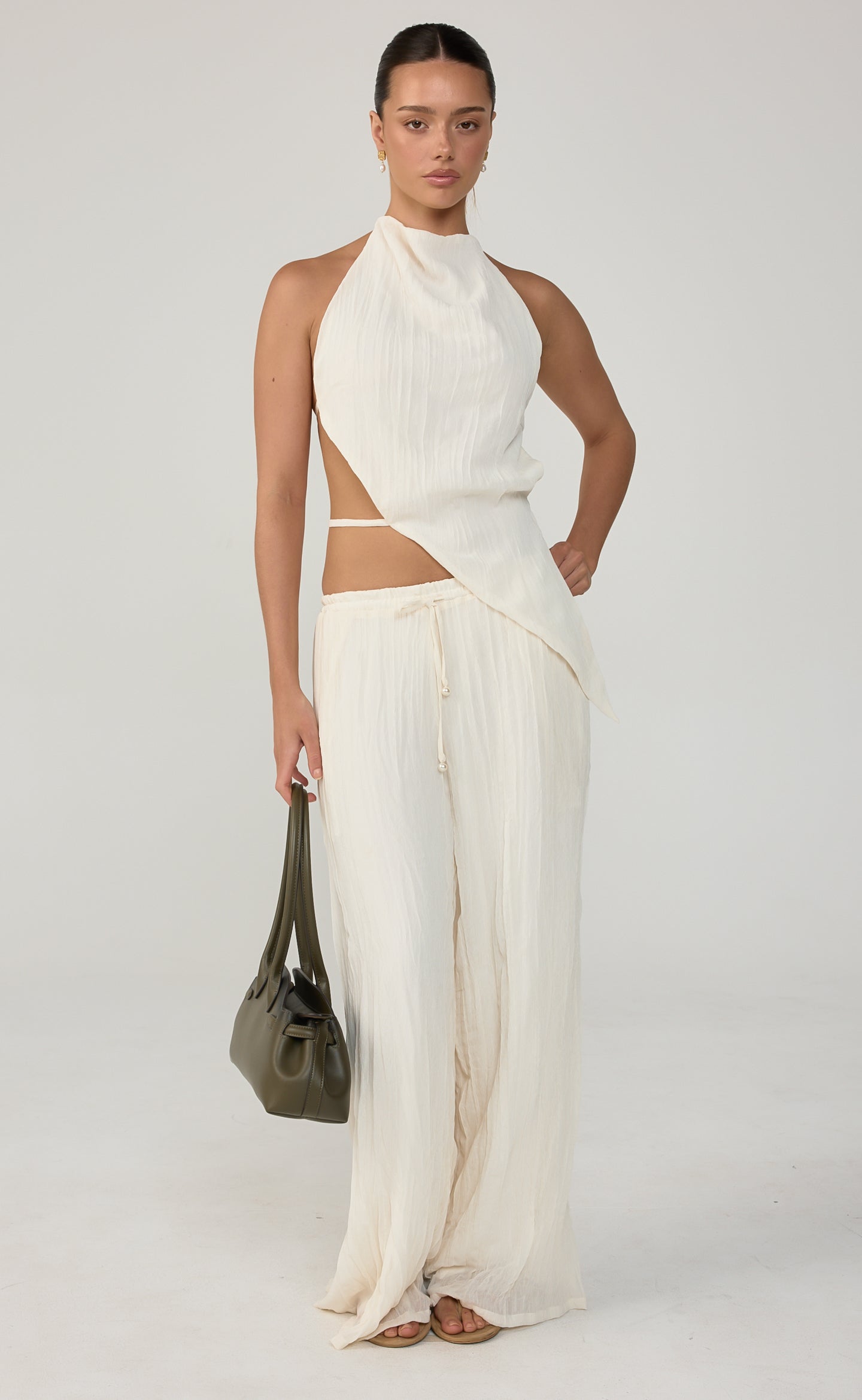 Cosmera Pants Cream - Charcoal Clothing