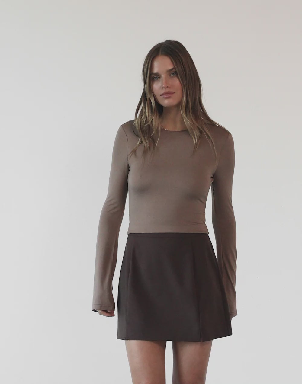 Danika Long Sleeve Top (Mocha)