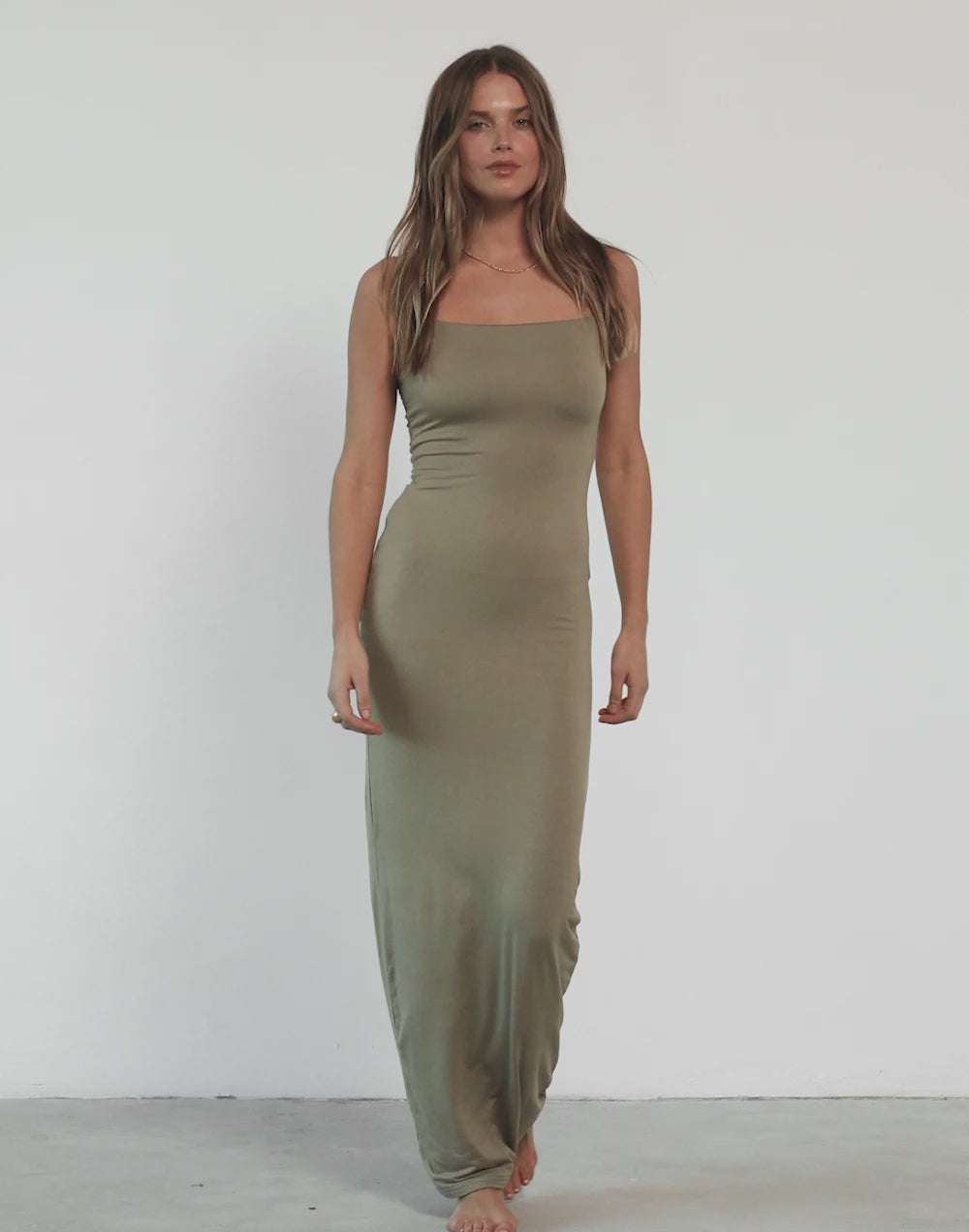 Tammy Maxi Dress (Light Khaki)