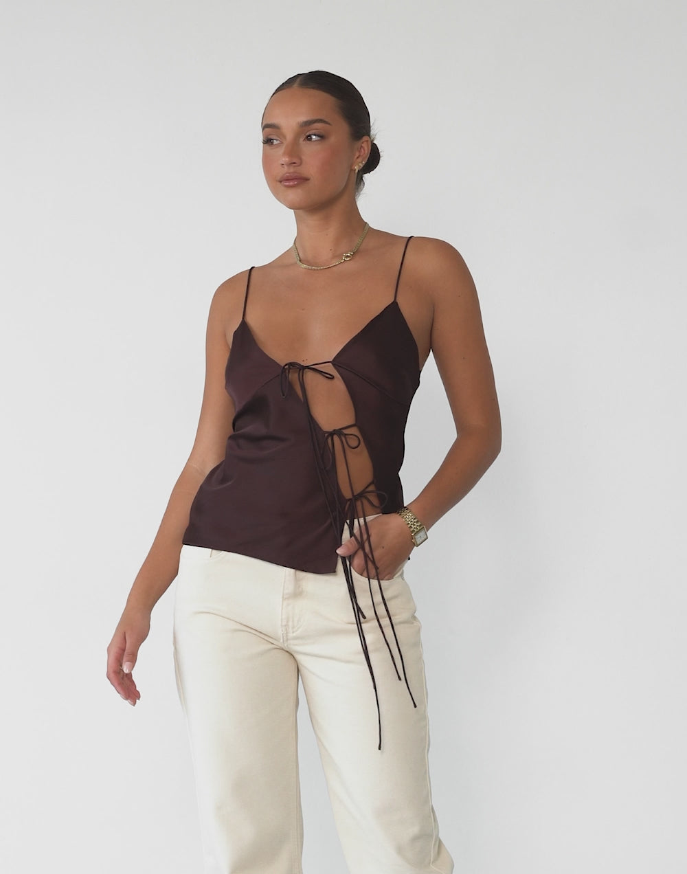 Mariah Cami Top Brown