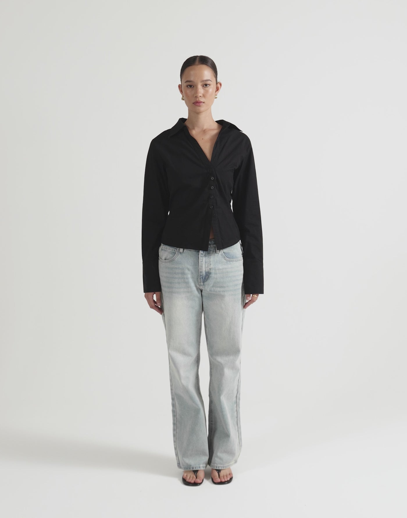 Judah Long Sleeve Top (Black)