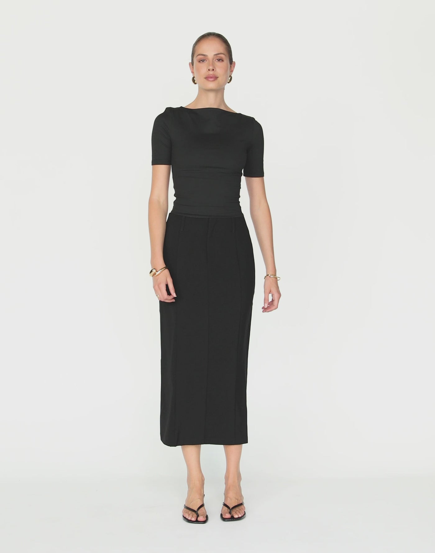 Brigitte Midi Skirt (Black)