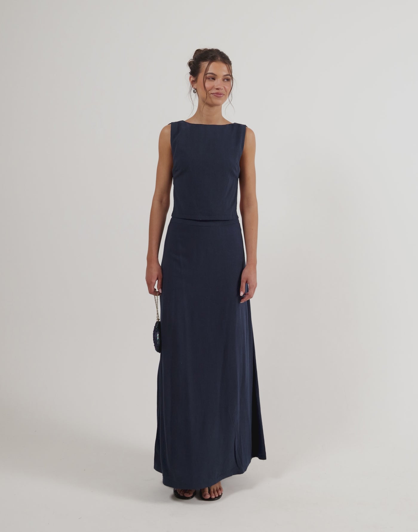 Aleah Maxi Skirt (Navy)