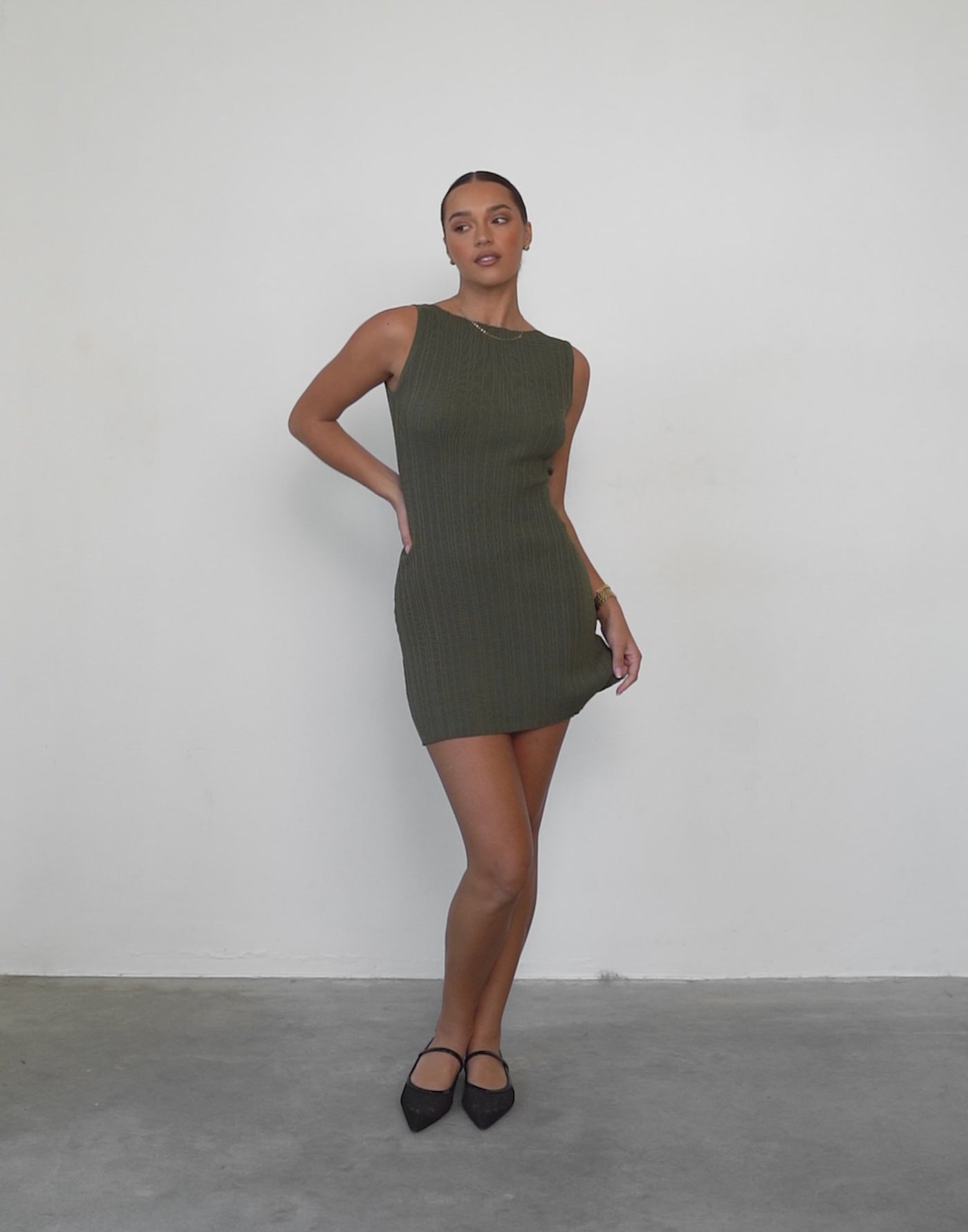 Kienna Mini Dress (Khaki)