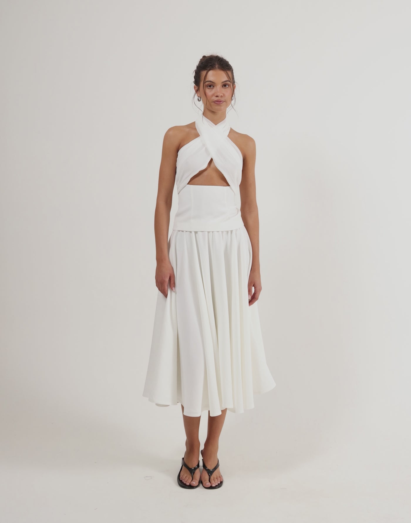 Sara Midi Skirt (Off White)