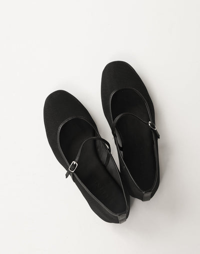 Gilda Ballet Flats (Black Mesh) - By Billini - Single Strap Upper Mesh Ballet Flat - Women's Shoes - Charcoal Clothing