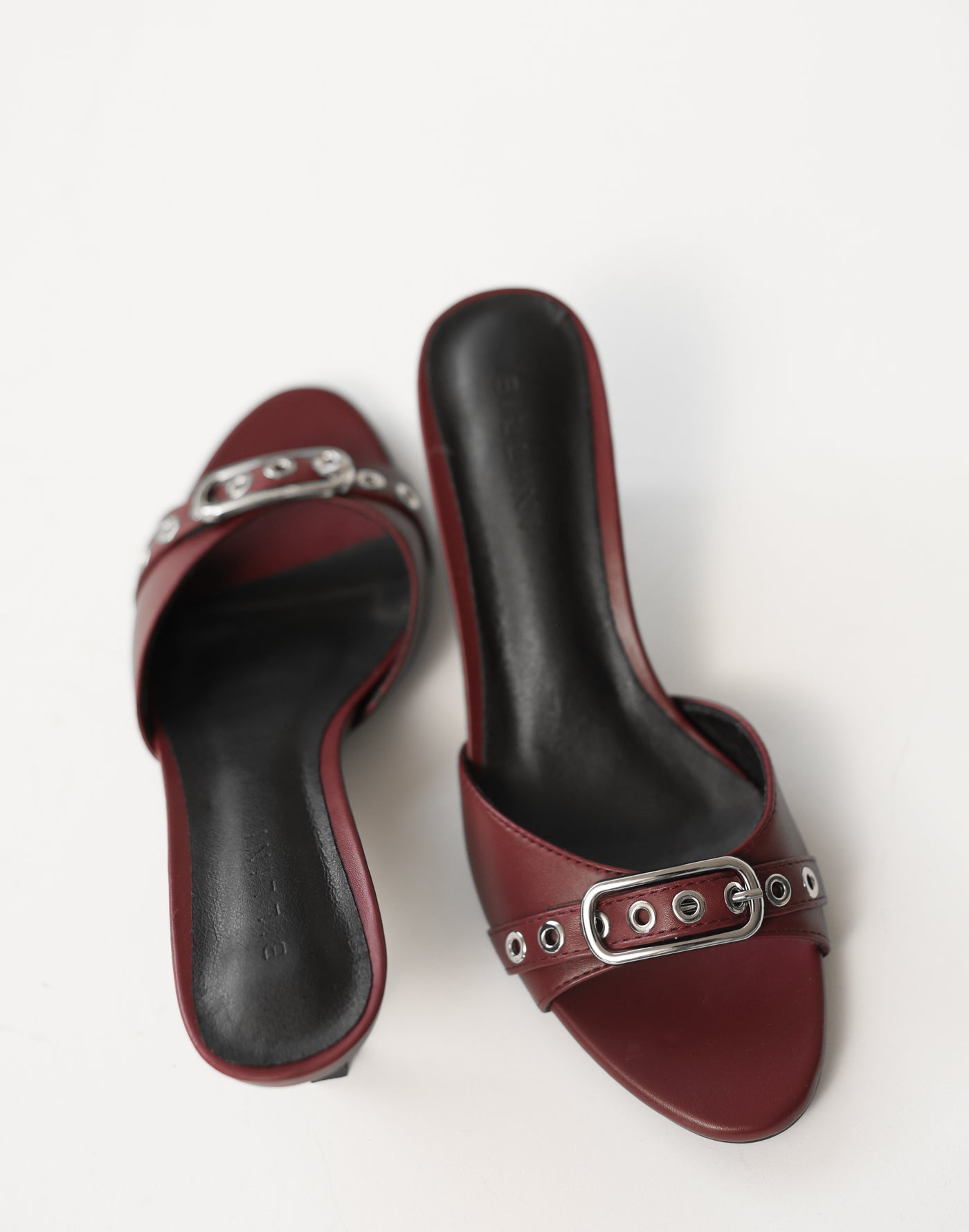 Garlyn Heels (Cherry Red) - By Billini - Low Open Toe and Heel Buckle Detail Heel - Women's Shoes - Charcoal Clothing