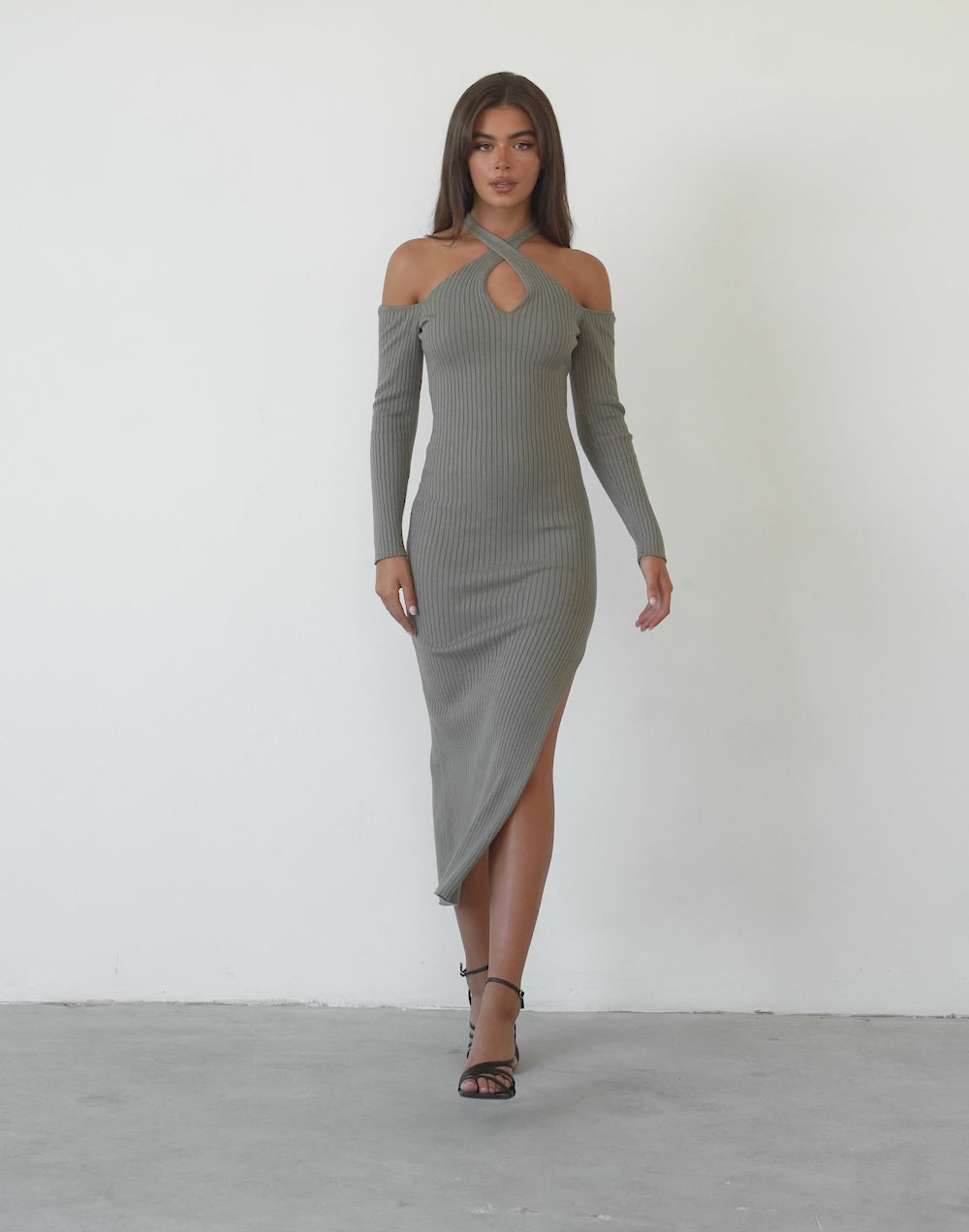 Collective Dress - Arielle Midi Dress (Khaki)
                Add to wishlist fourth image